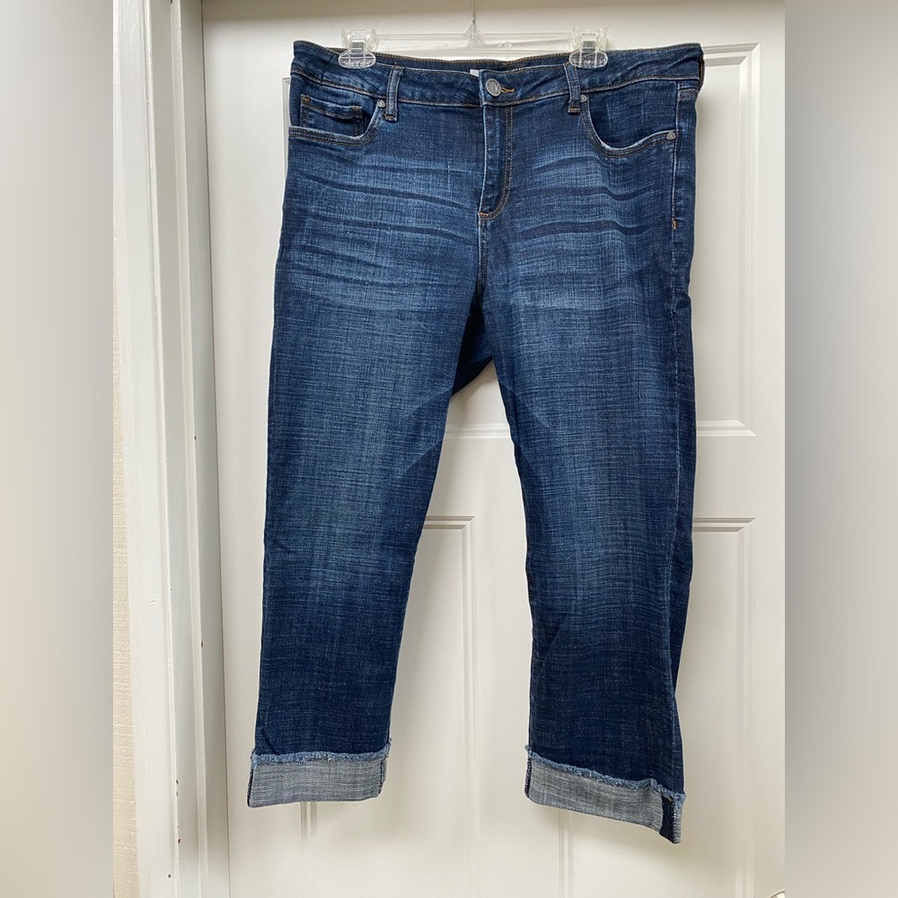 Kut from the Kloth Dark Blue Cropped Jeans - Amy